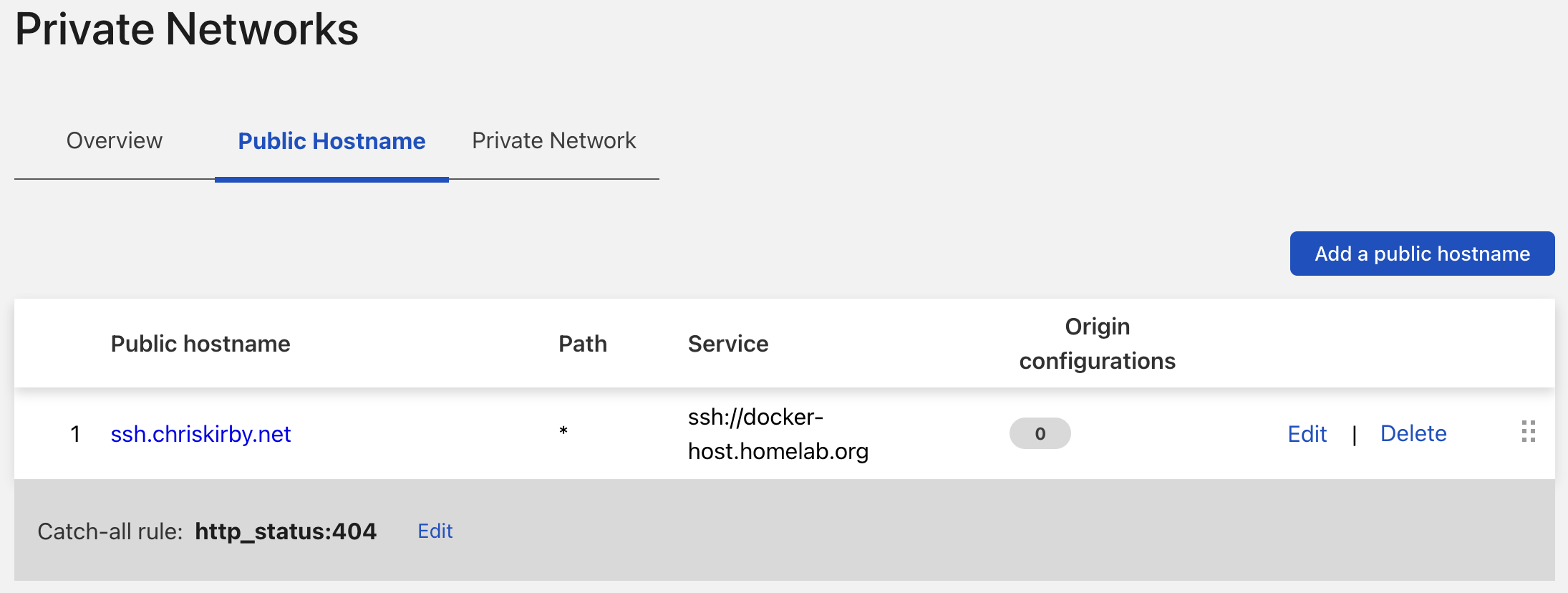 new hostname shown in list